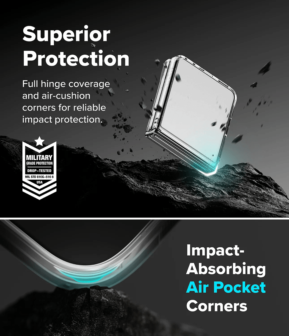 Estuche para Galaxy Z Flip 8 - Ringke Fusion Flap Magnetic - Clear
