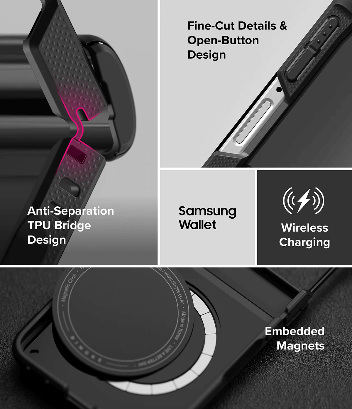 Estuche para Galaxy Z Flip 8 - Ringke Onyx Flap Magnetic - Black