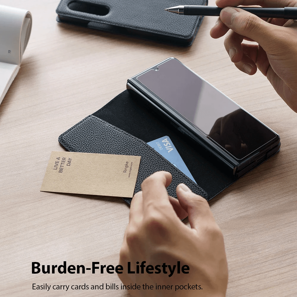 Estuche para Galaxy Z Fold 3 - Ringke Folio Signature EZ Strap - Black