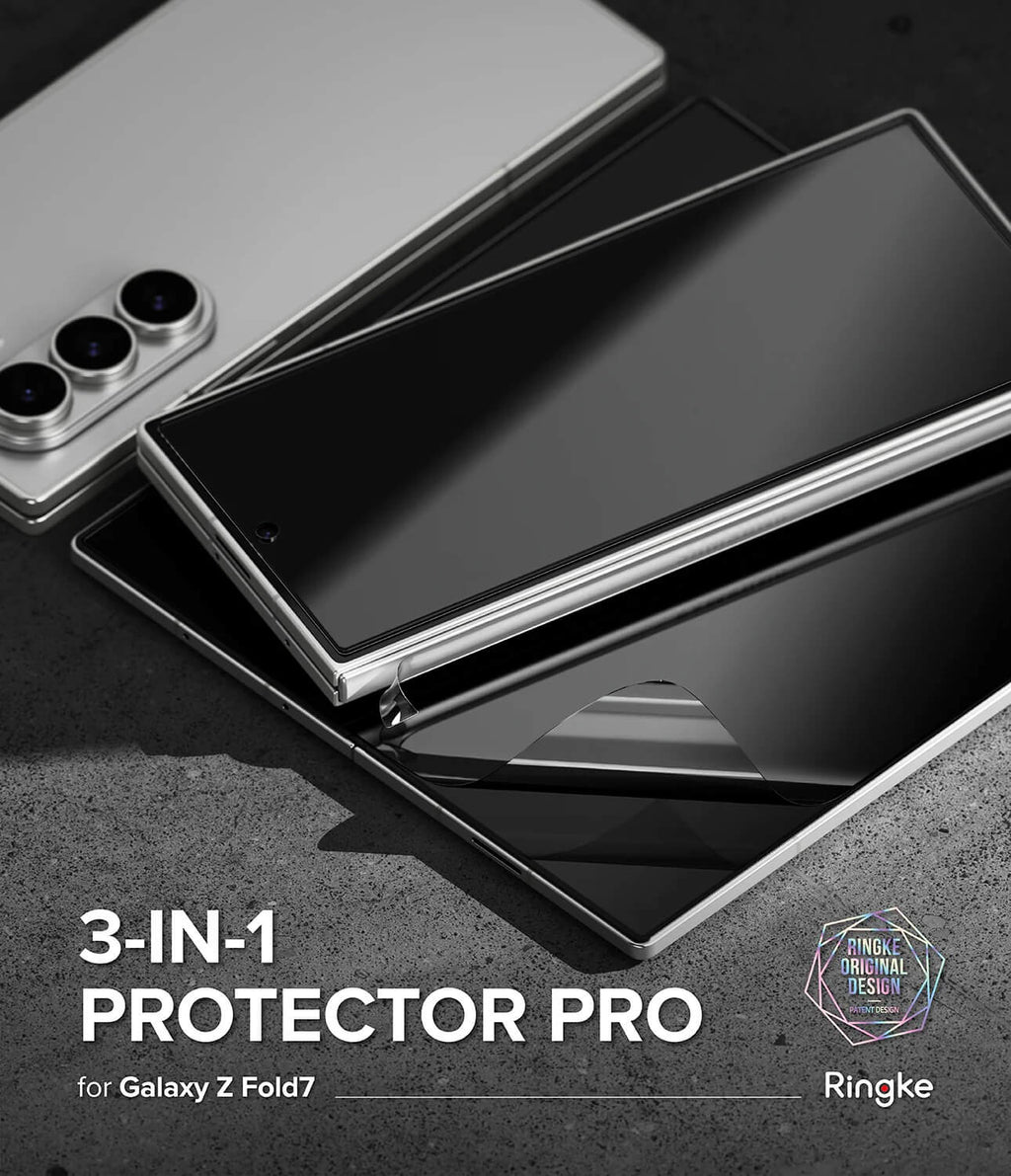 Combo Protector para Galaxy Z Fold 7 - Ringke 3-in-1 Protector Pro Dual Easy Film + Cover Display + Hinge Dual Easy