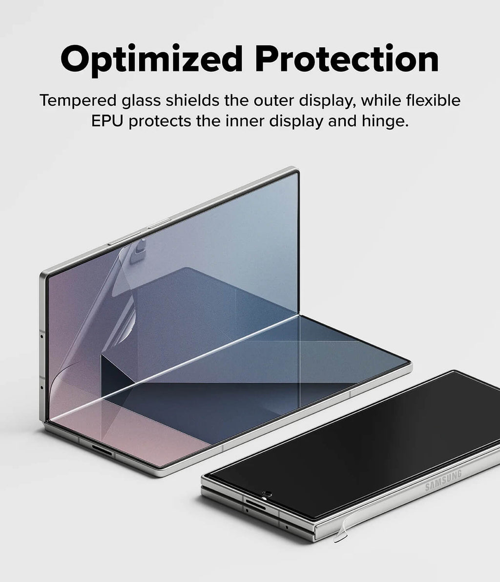 Combo Protector para Galaxy Z Fold 7 - Ringke 3-in-1 Protector Pro Dual Easy Film + Cover Display + Hinge Dual Easy