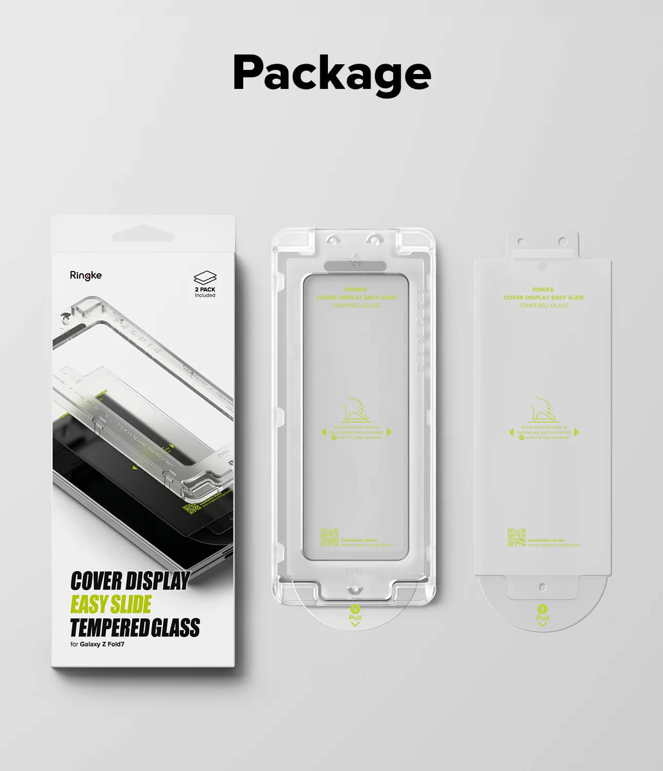 Protector de Pantalla para Galaxy Z Fold 7 - Ringke Cover Display Easy Slide Tempered Glass (Pack de 2)