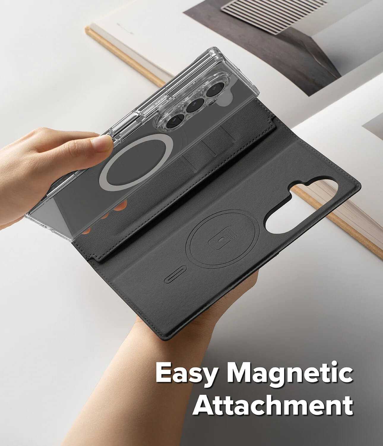 Estuche para Galaxy Z Fold 7 - Ringke Folio Grip Wallet Magnetic Negro