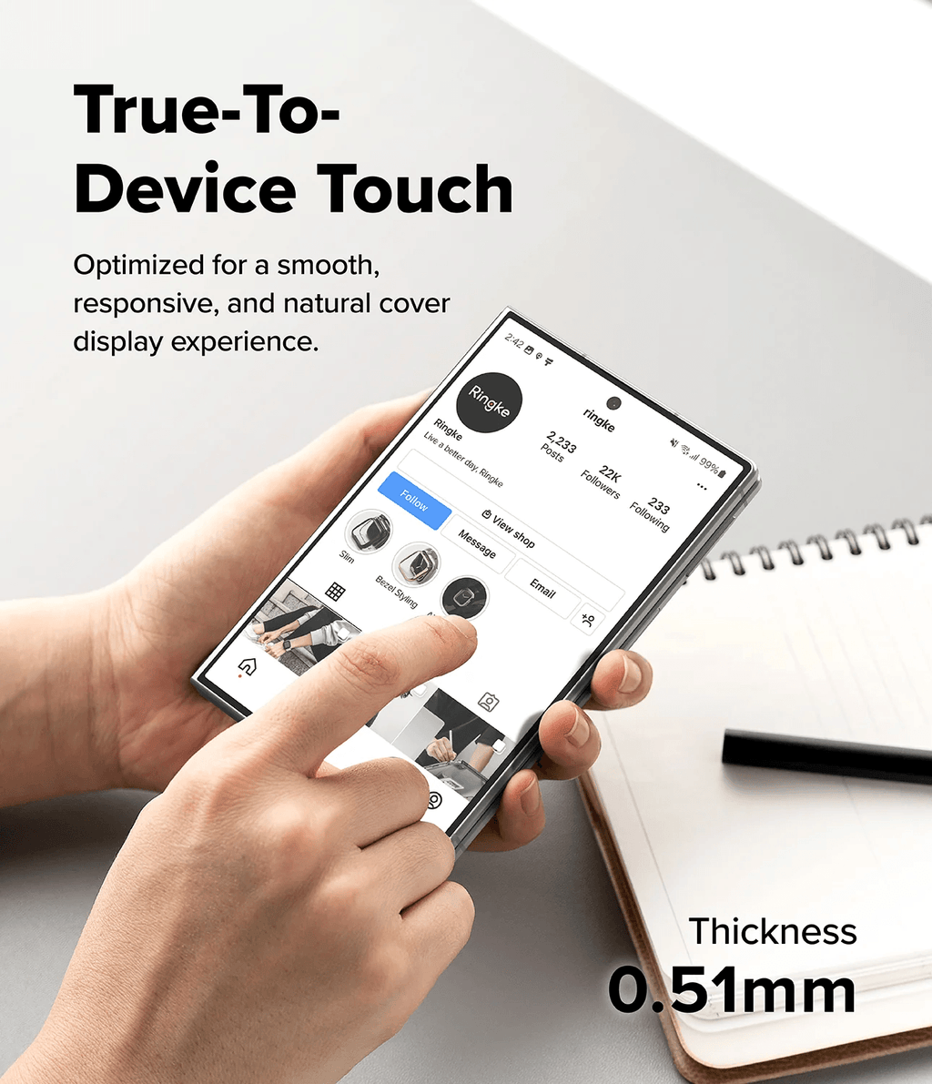 Vidrio Templado para Galaxy Z Fold 8 - RIngke Cover Display Easy Slide Tempered Glass (Pack de 2)