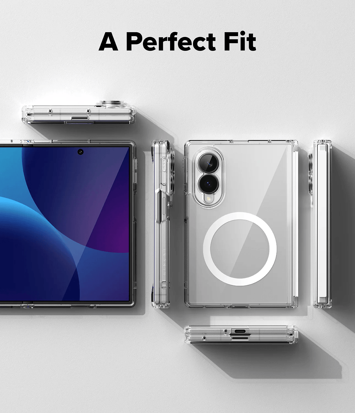 Estuche para Galaxy Z Fold 8 - Ringke Fusion Flap Magnetic - Clear