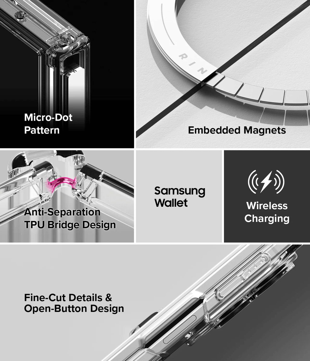 Estuche para Galaxy Z Fold 8 - Ringke Fusion Flap Magnetic - Clear