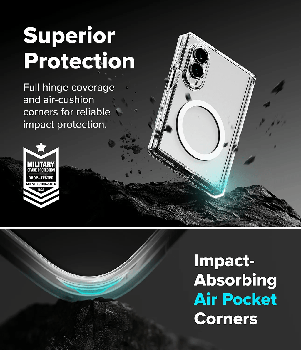 Estuche para Galaxy Z Fold 8 - Ringke Fusion Flap Magnetic - Clear