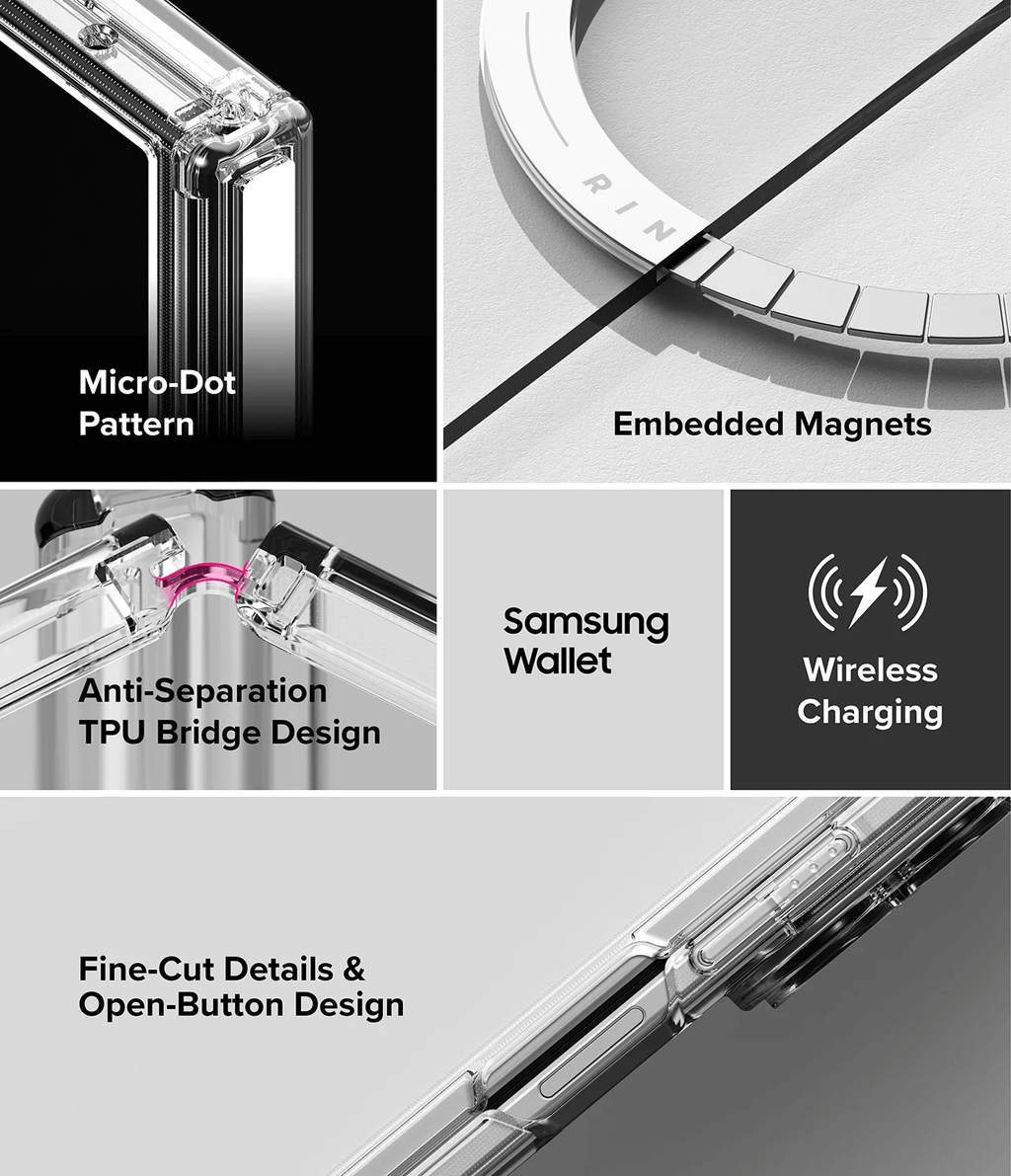 Estuche para Galaxy Z Fold 8 Ultra - Ringke Fusion Flap Magnetic - Clear