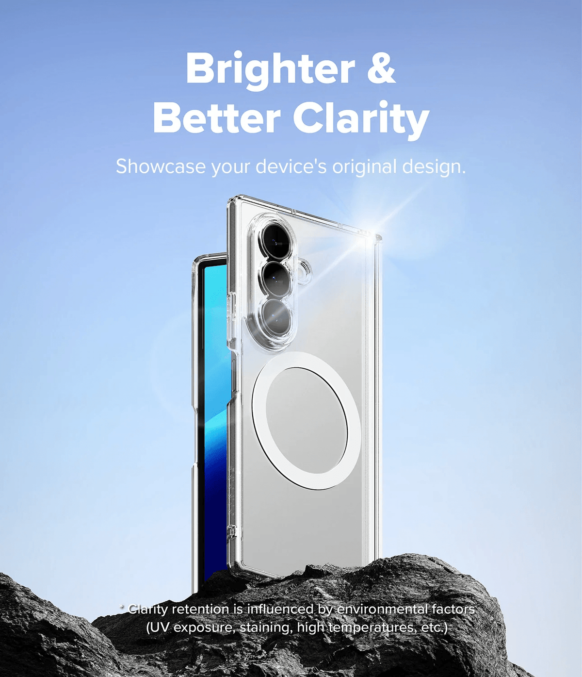 Estuche para Galaxy Z Fold 8 Ultra - Ringke Fusion Flap Magnetic - Clear