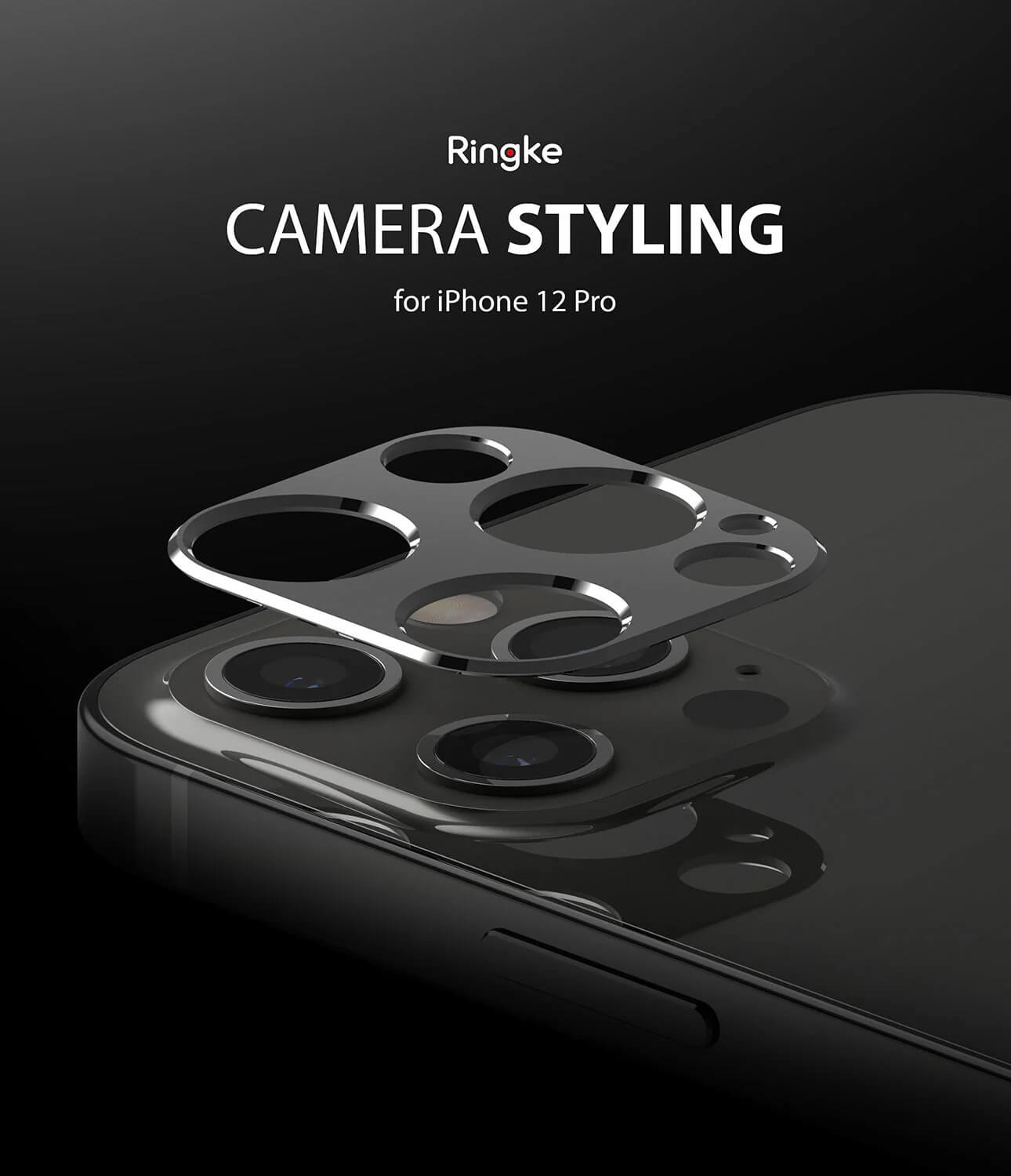 Protector de Cámara para iPhone 12 Pro - Ringke Camera Styling Black