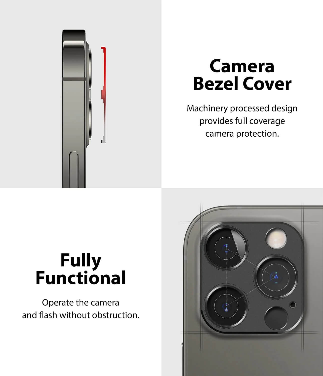 Protector de Cámara para iPhone 12 Pro - Ringke Camera Styling Black