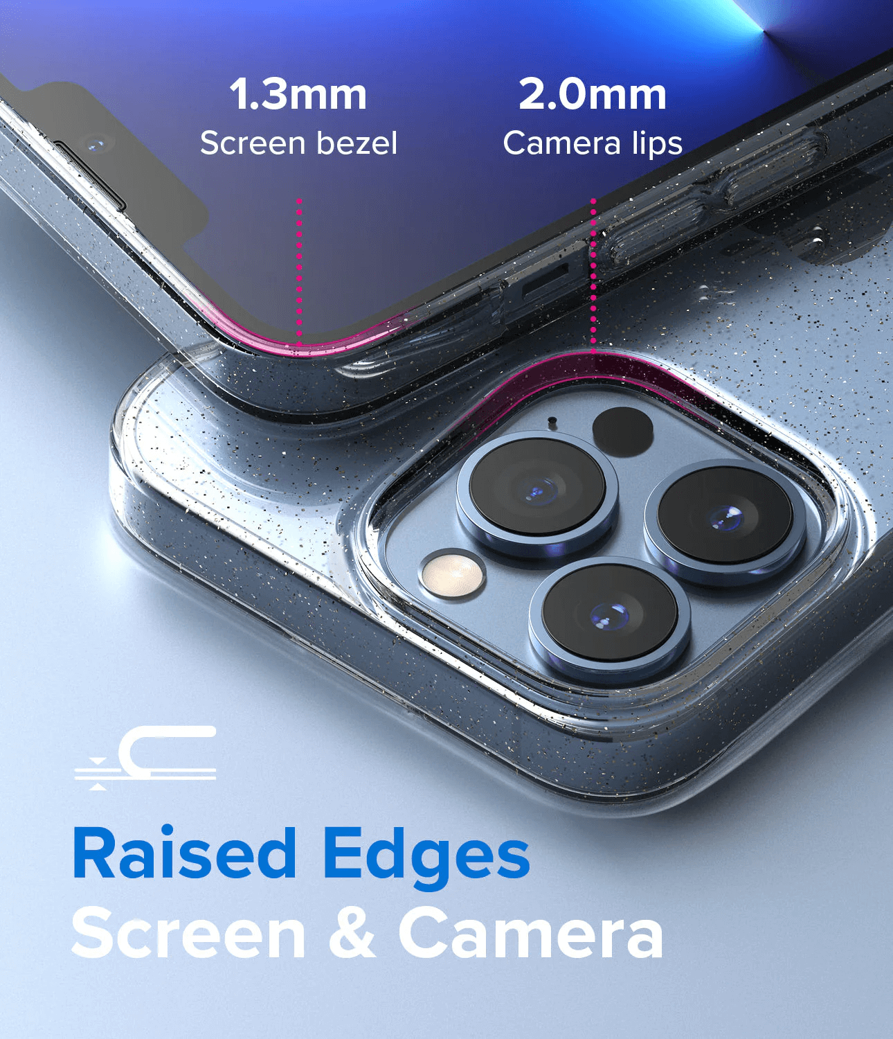Estuche para iPhone 13 Pro - Ringke Air - Glitter Clear