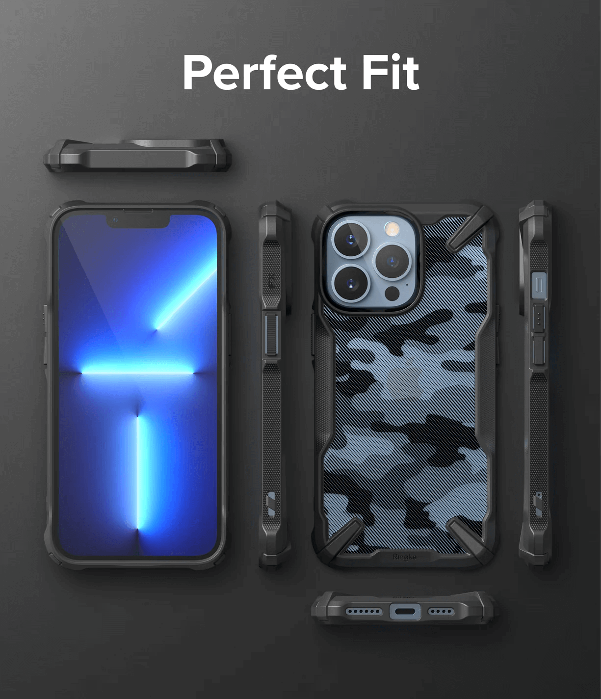 Estuche para iPhone 13 Pro Max - Ringke Fusion-X - Camo Black