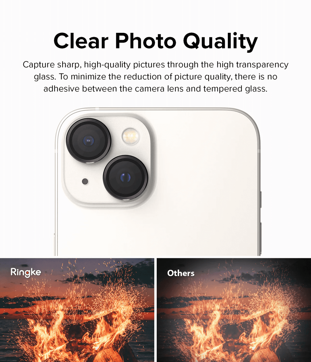 Protector de Cámara para iPhone 14 / 14 Plus - Ringke Camera Lens Frame Glass - Black