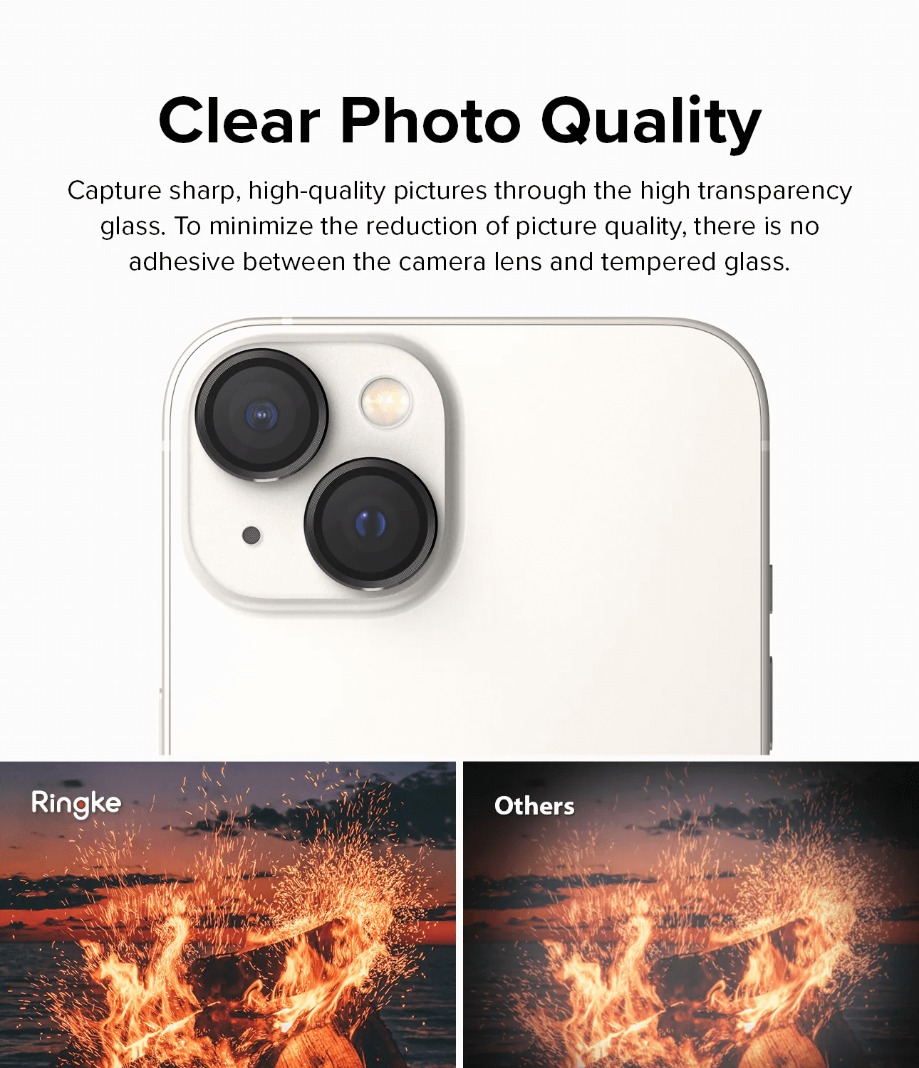 Protector de Cámara para iPhone 14 / 14 Plus - Ringke Camera Lens Frame Glass - Black