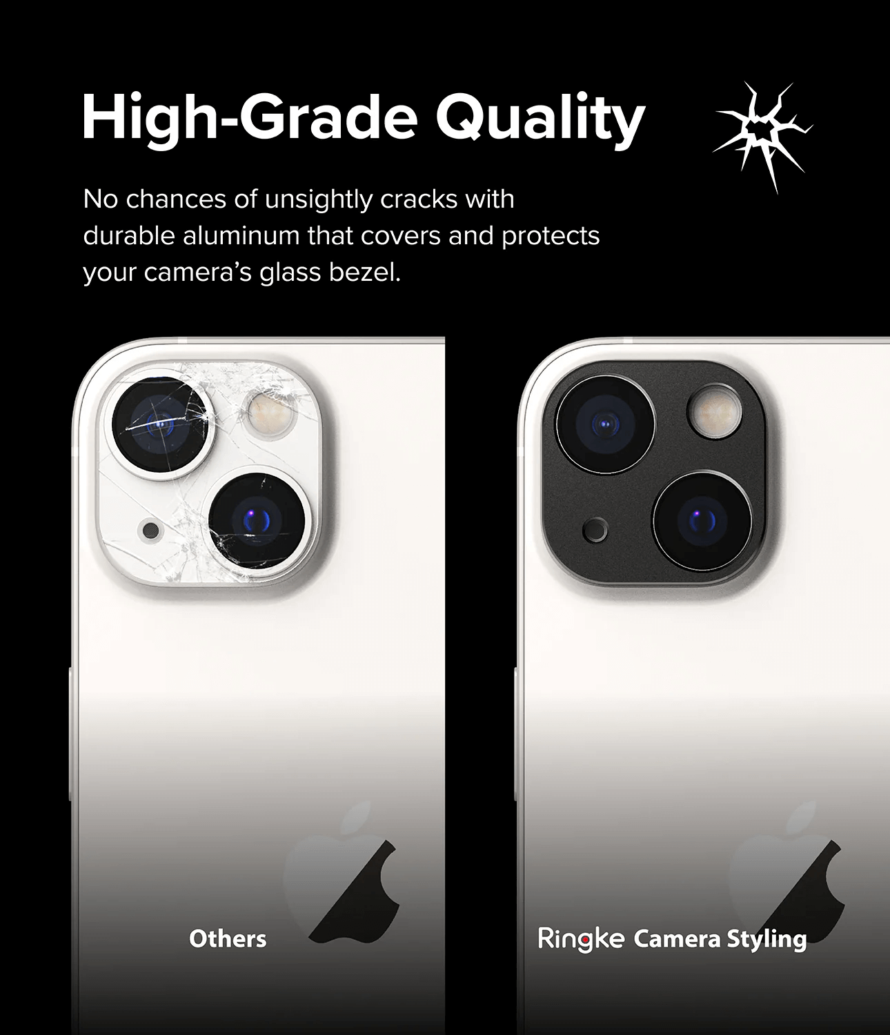 Protector de Cámara para iPhone  14 / 14 Plus - Ringke Camera Styling Black