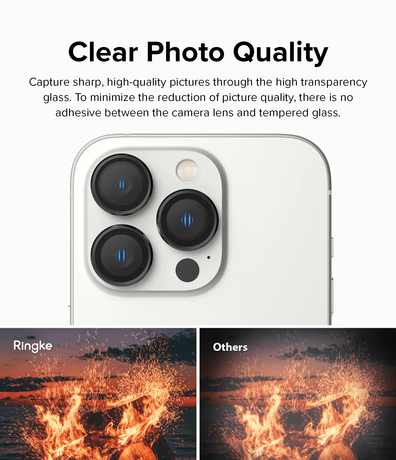 Protector de Cámara para iPhone 14 Pro / Pro Max - Ringke Camera Lens Frame Glass - Black