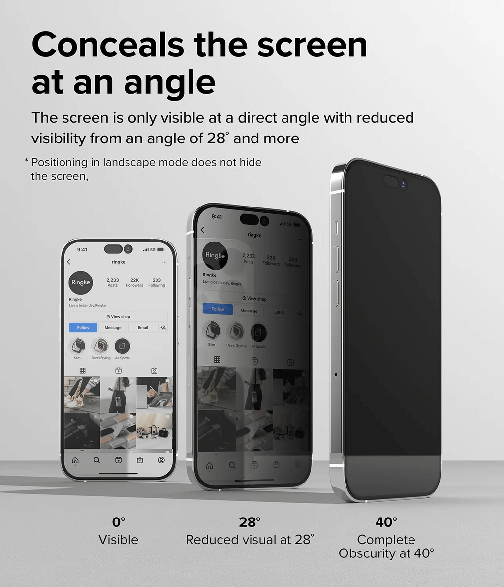 Vidrio Templado para iPhone 14 Pro - Ringke Privacy Tempered Glass