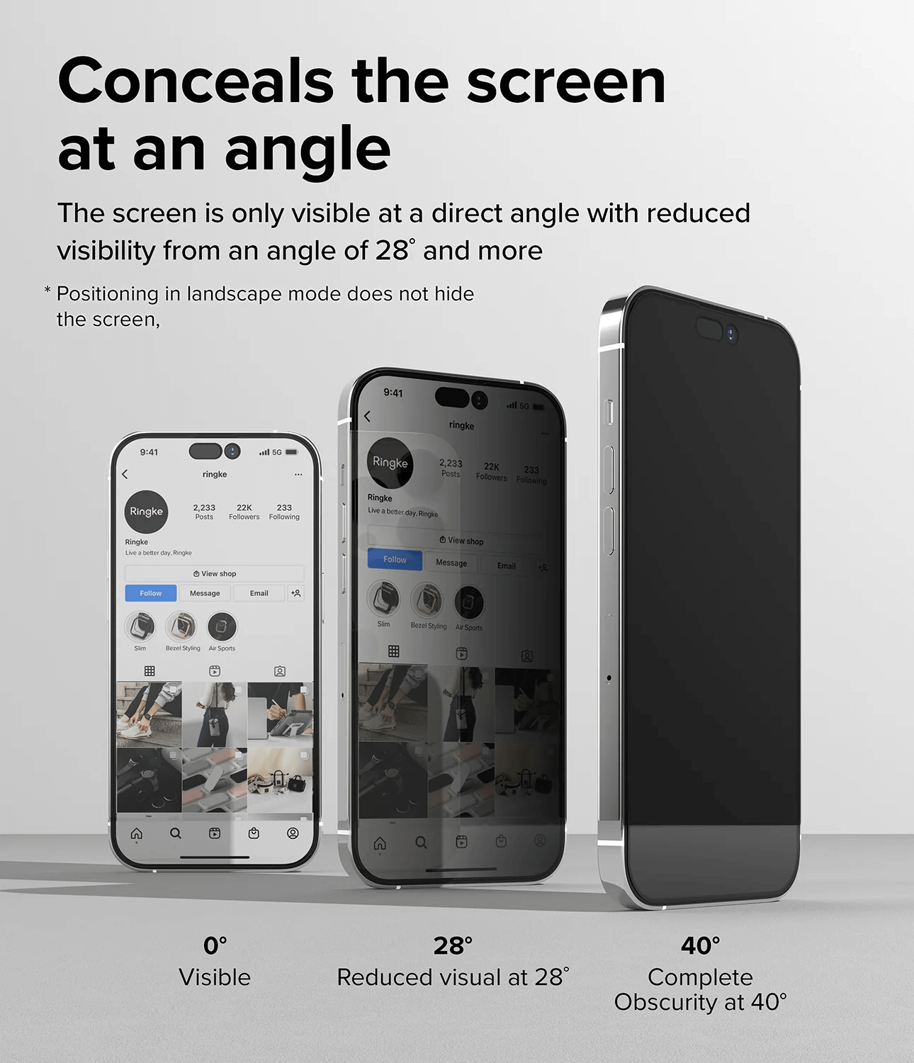 Vidrio Templado para iPhone 14 Pro - Ringke Privacy Tempered Glass