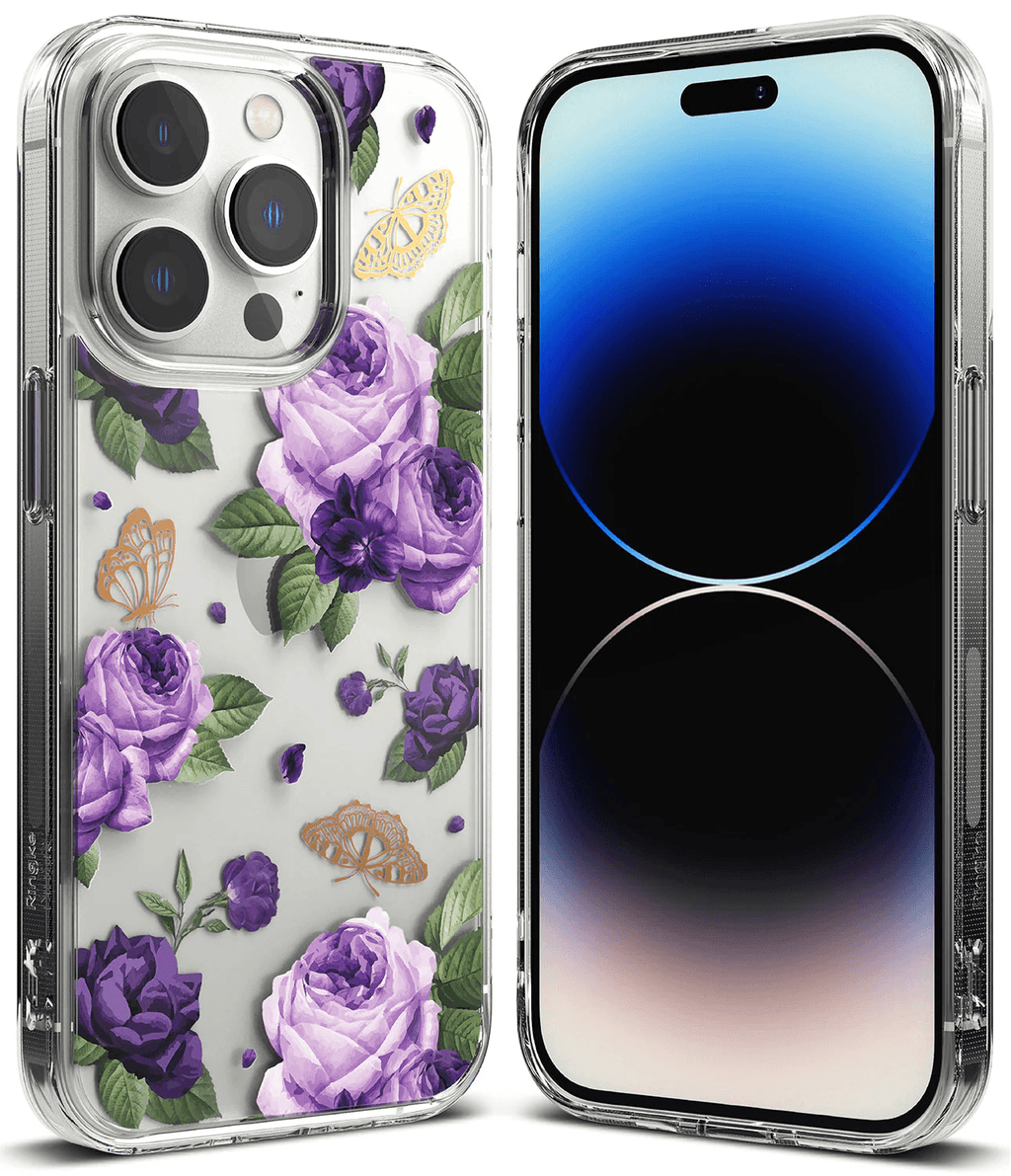 Estuche para iPhone 14 Pro Max - Ringke Fusion Design - Purple Rose