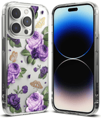 Estuche para iPhone 14 Pro Max - Ringke Fusion Design - Purple Rose