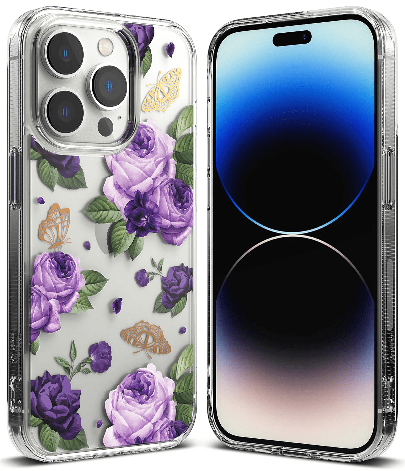 Estuche para iPhone 14 Pro Max - Ringke Fusion Design - Purple Rose
