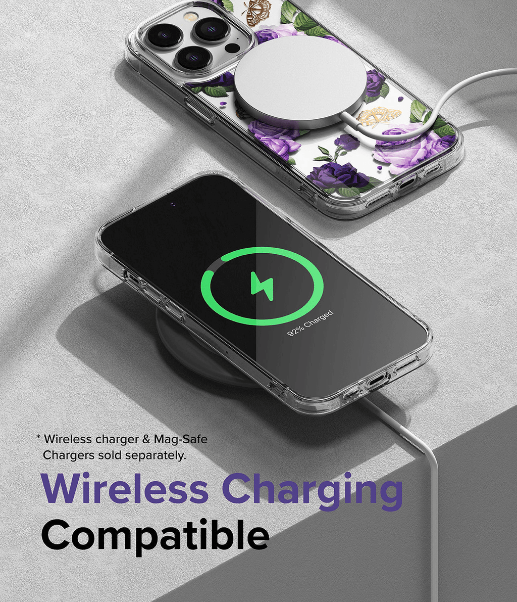 Estuche para iPhone 14 Pro Max - Ringke Fusion Design - Purple Rose