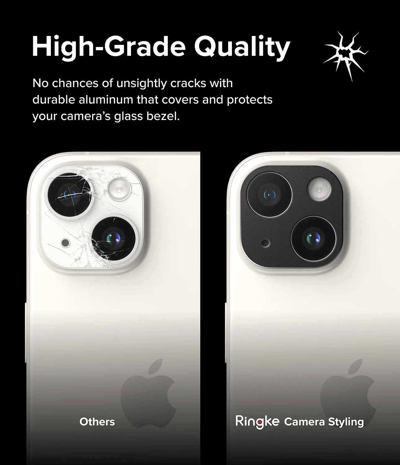 Protector de Cámara para iPhone 15 / 15 Plus - Ringke Camera Styling Black