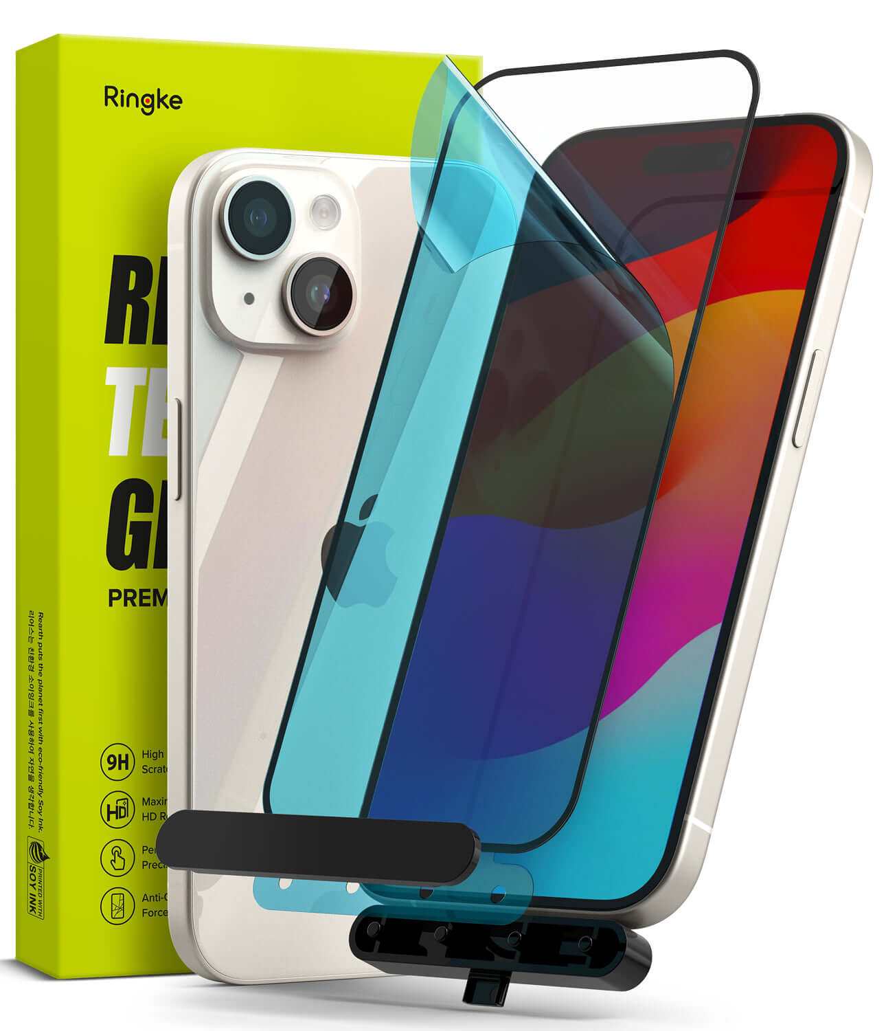 Vidrio Templado para iPhone 15 Plus - Ringke Tempered Glass Full Cover