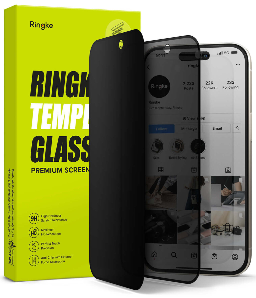 Vidrio Templado para iPhone 15 Plus Compatible con: 14 Pro Max / 16 Plus - Ringke Privacy Tempered Glass