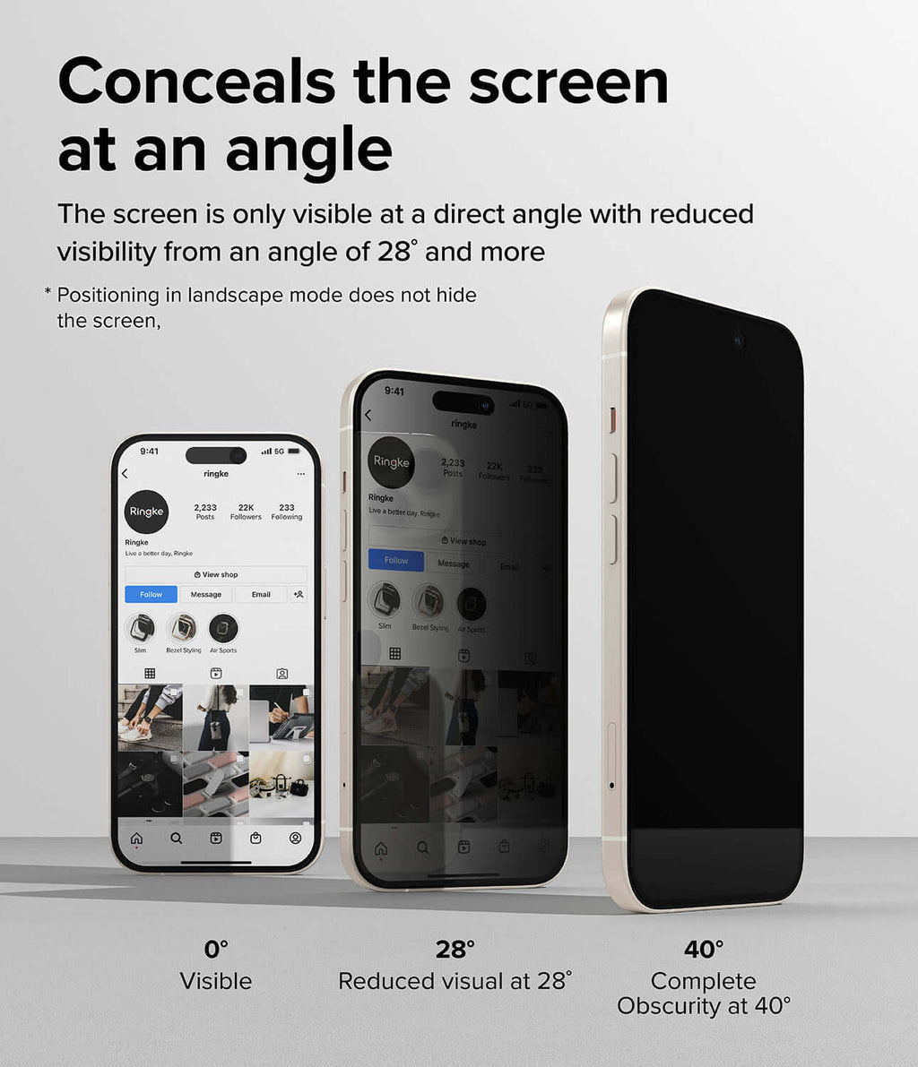 Vidrio Templado para iPhone 15 Plus Compatible con: 14 Pro Max / 16 Plus - Ringke Privacy Tempered Glass