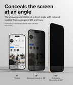 Vidrio Templado para iPhone 15 Plus Compatible con: 14 Pro Max / 16 Plus - Ringke Privacy Tempered Glass
