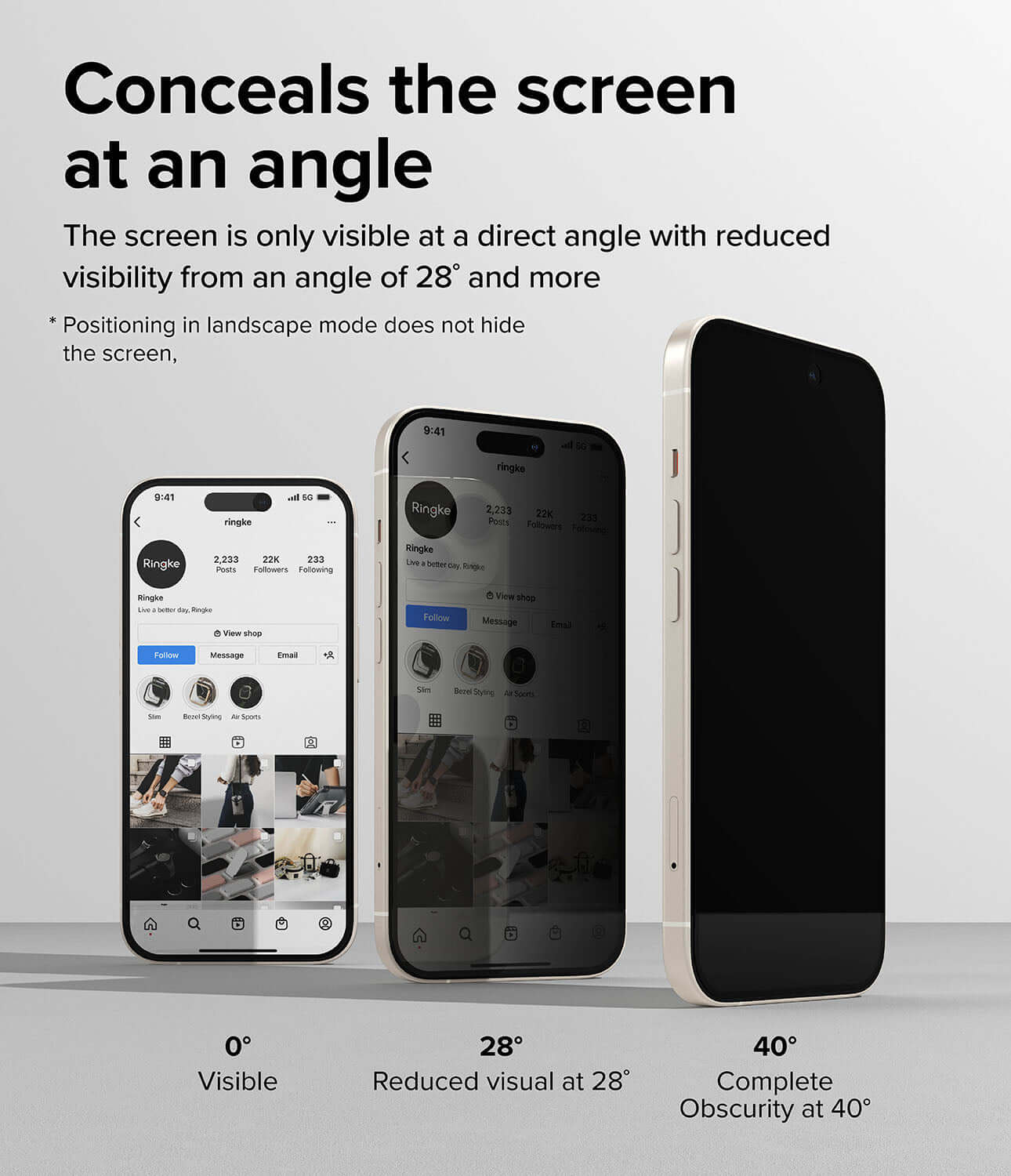 Vidrio Templado para iPhone 15 Plus Compatible con: 14 Pro Max / 16 Plus - Ringke Privacy Tempered Glass