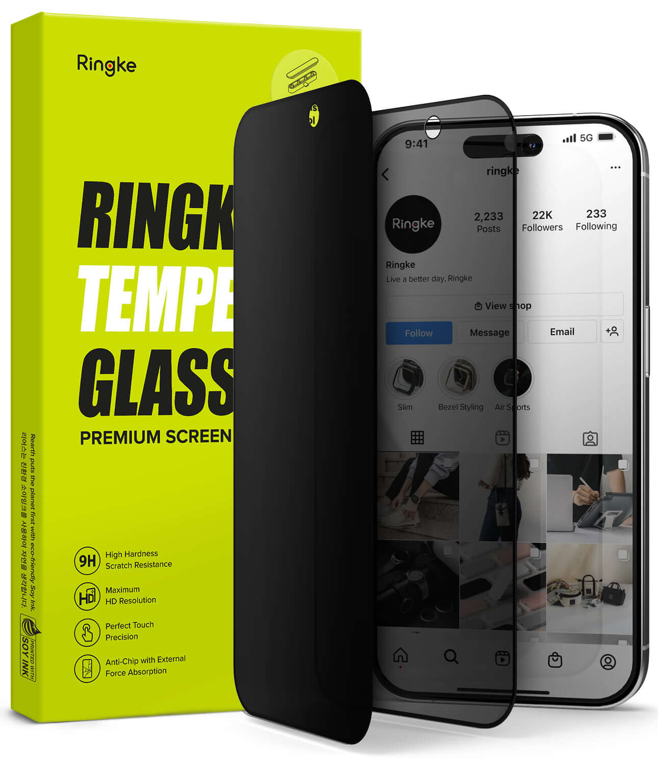 Vidrio Templado para iPhone 15 Pro - Ringke Privacy Glass