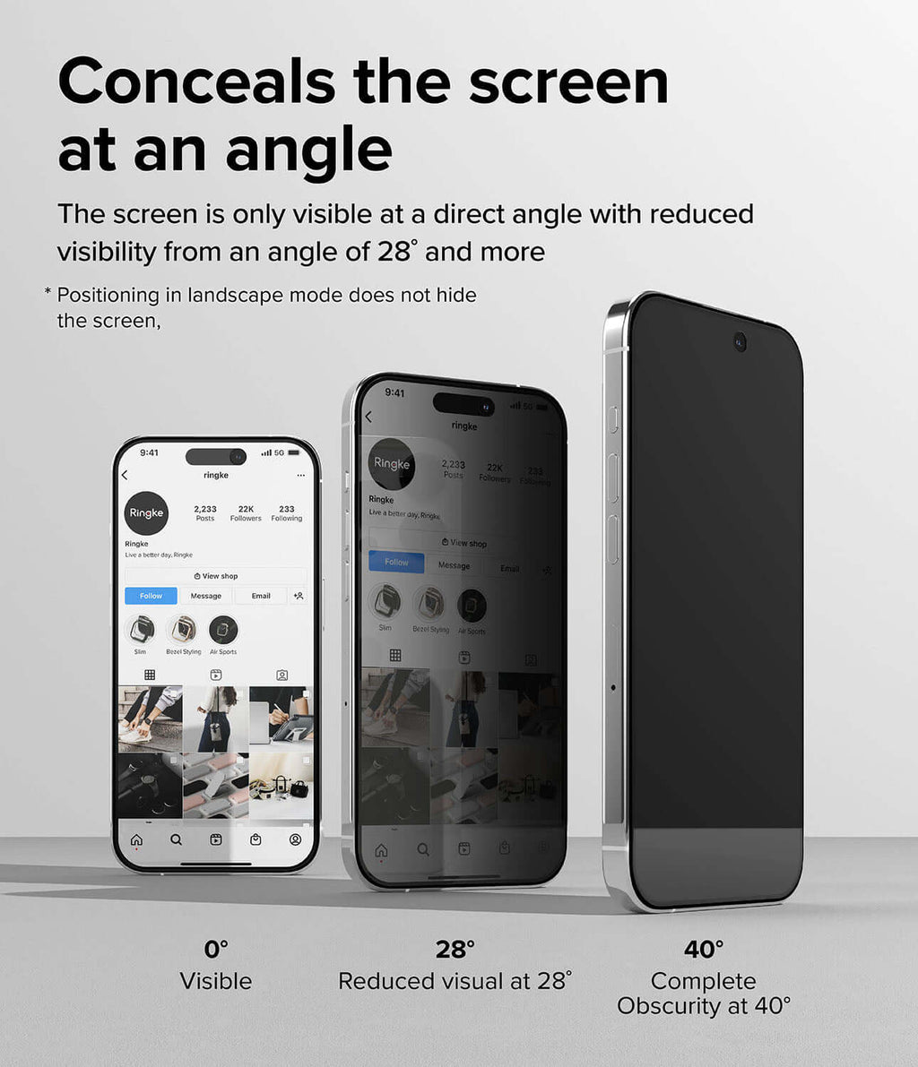 Vidrio Templado para iPhone 15 Pro - Ringke Privacy Glass