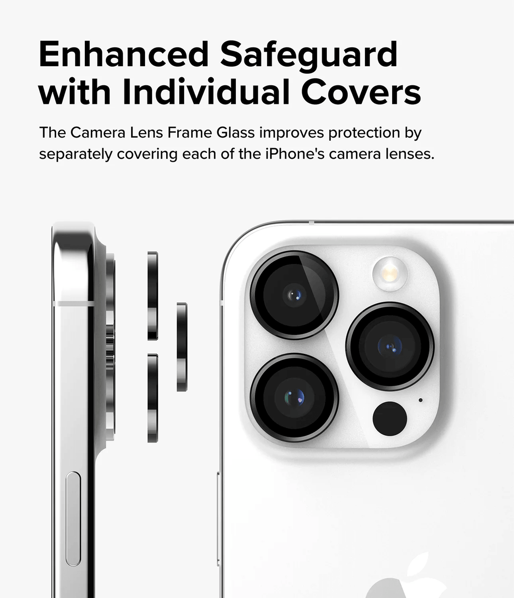 Estuche para iPhone 15 Pro Max - Ringke Camera Lens Frame Glass - Black