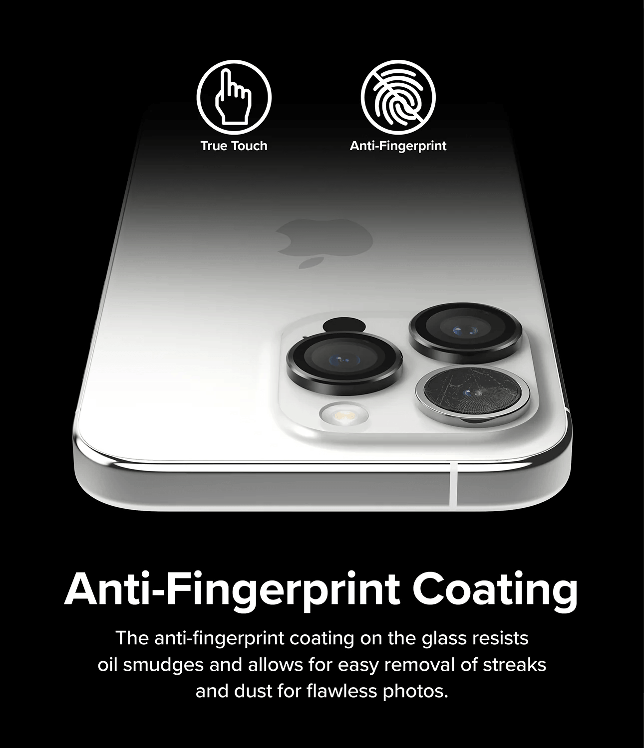 Estuche para iPhone 15 Pro Max - Ringke Camera Lens Frame Glass - Black