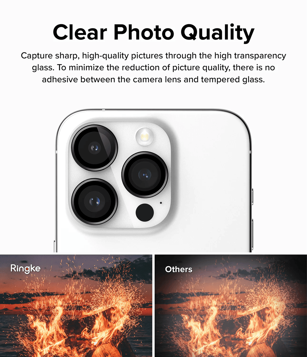 Estuche para iPhone 15 Pro Max - Ringke Camera Lens Frame Glass - Black