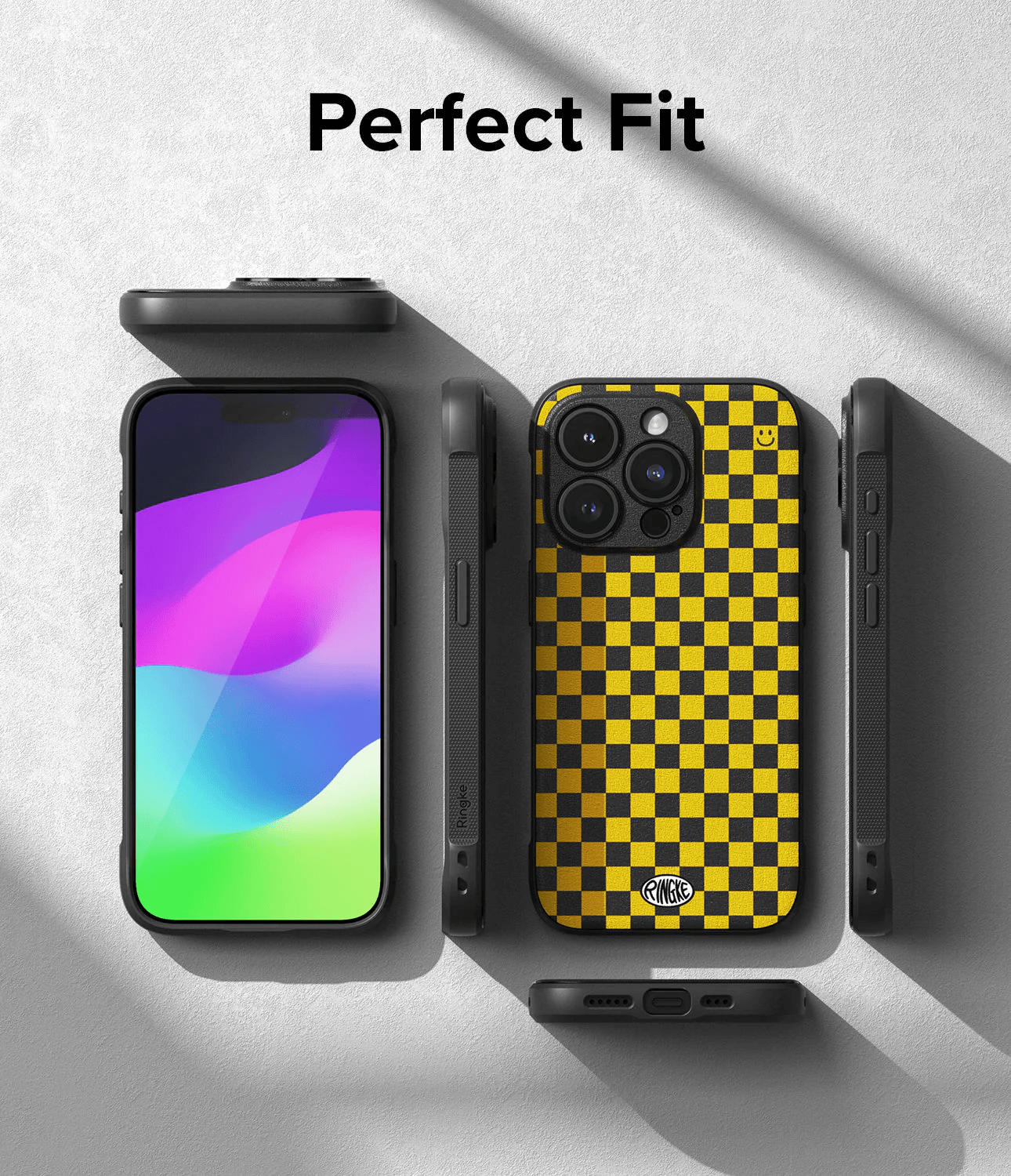 Estuche para iPhone 15 Pro Max - Ringke Onyx Design - Checkerboard Yellow