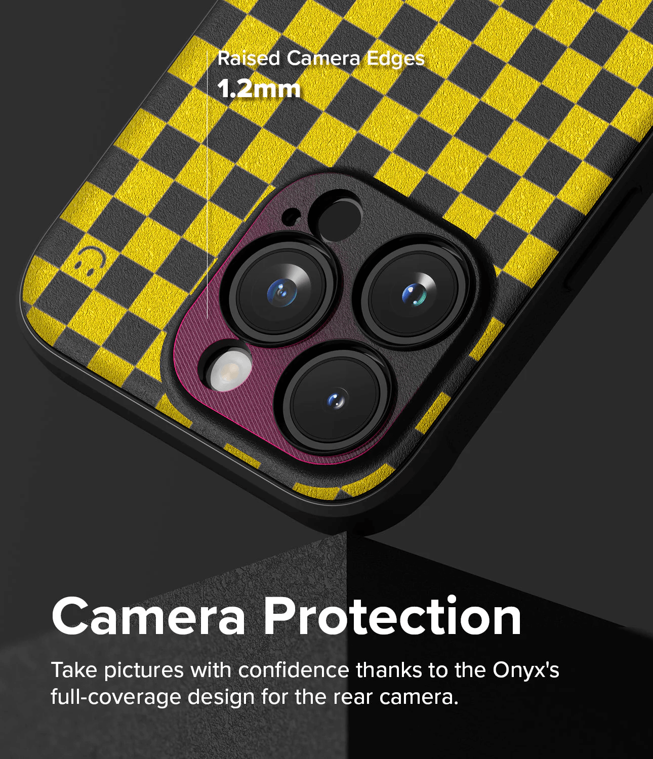 Estuche para iPhone 15 Pro Max - Ringke Onyx Design - Checkerboard Yellow