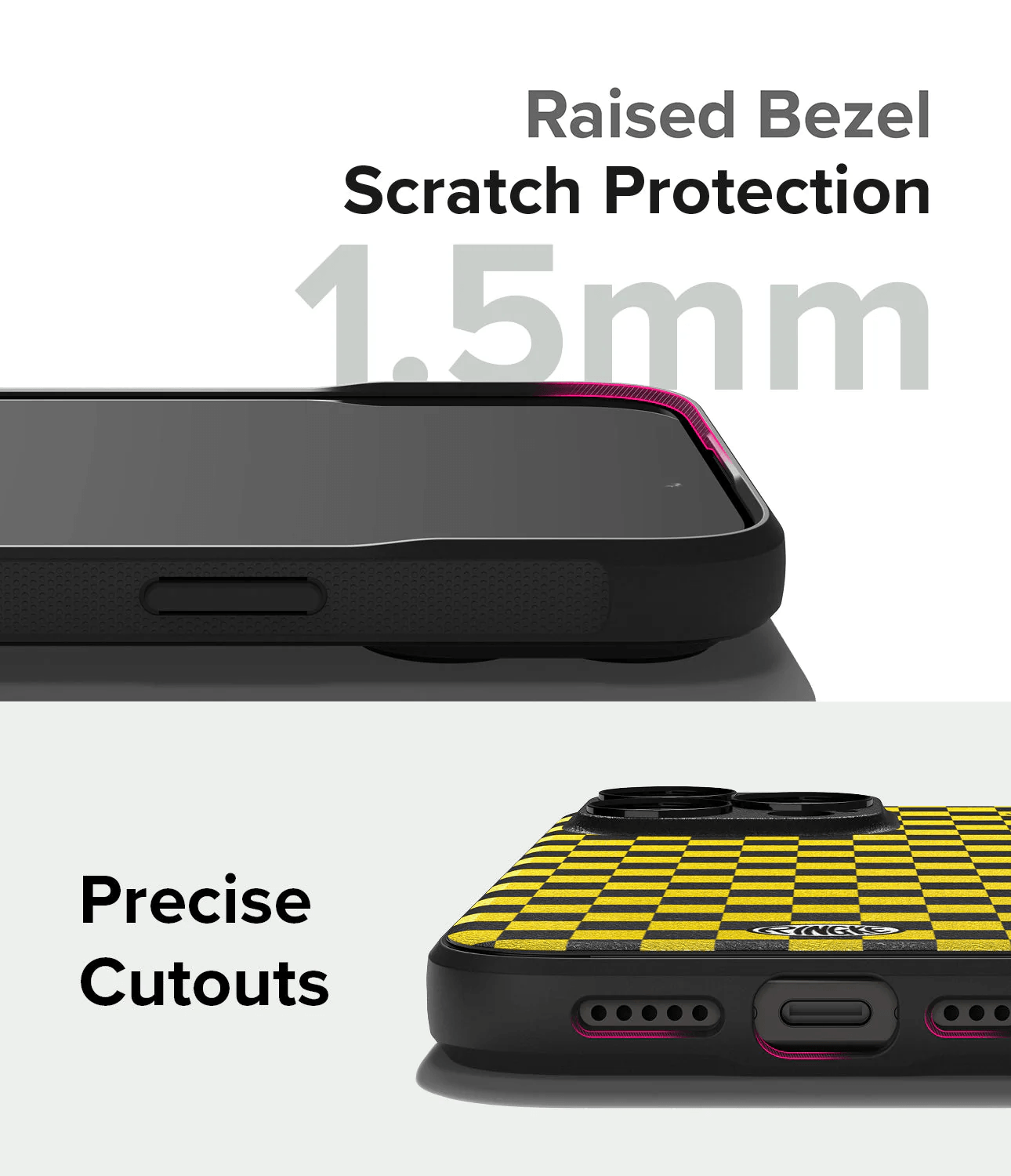 Estuche para iPhone 15 Pro Max - Ringke Onyx Design - Checkerboard Yellow