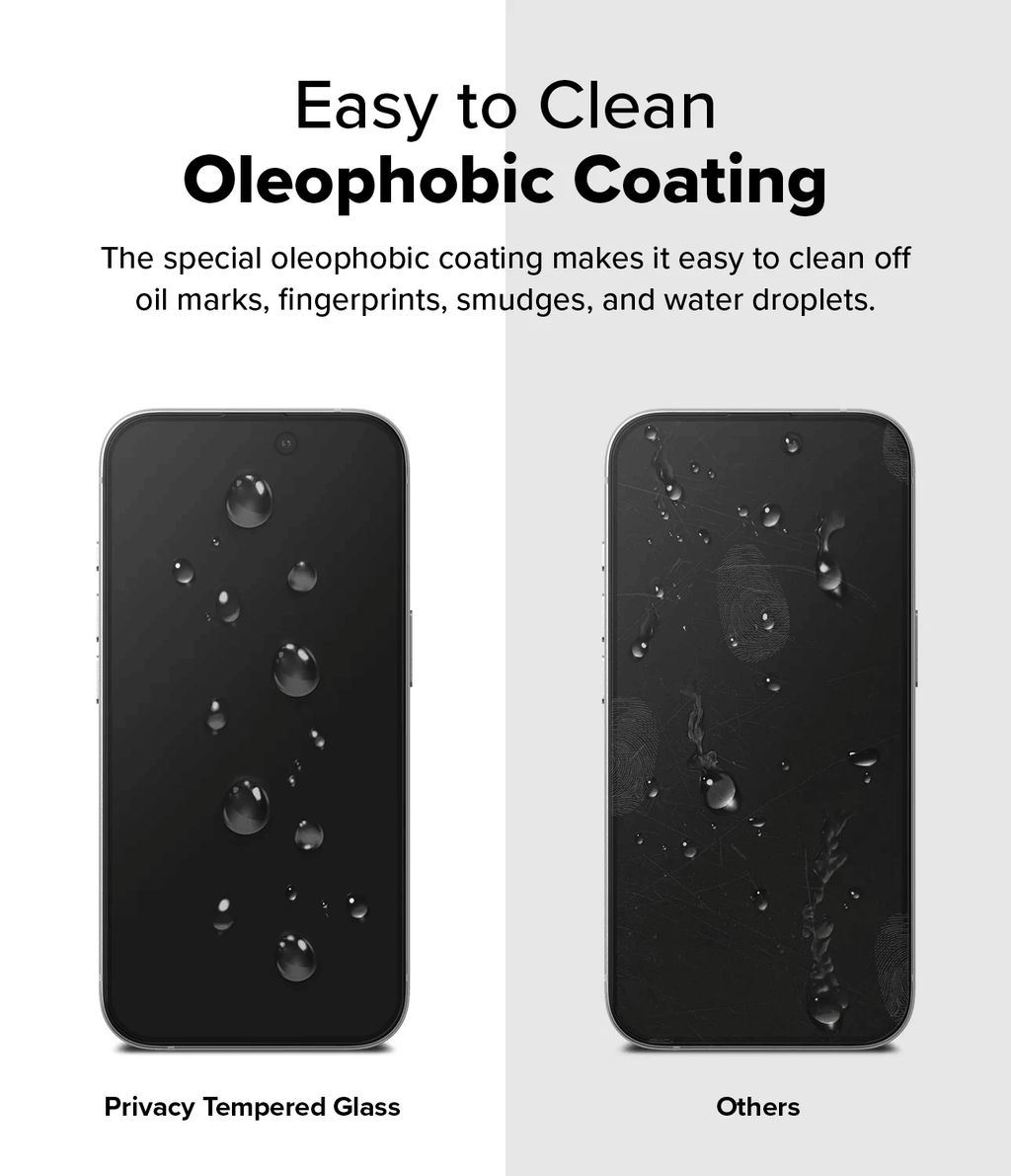 Vidrio Templado para iPhone 16 / 15 - Ringke Easy Slide Privacy Glass (Pack de 2)