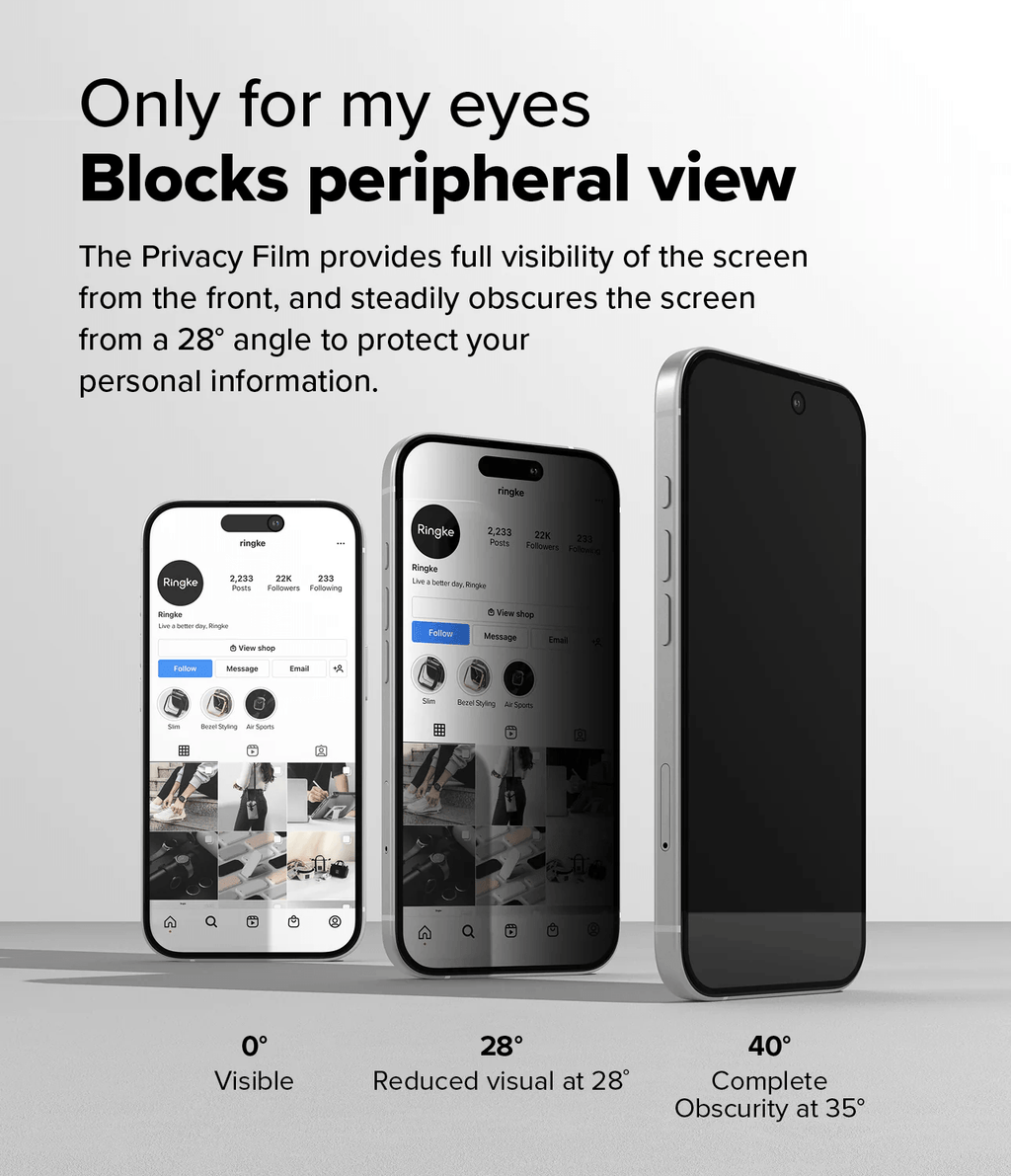Vidrio Templado para iPhone 16 / 15 - Ringke Easy Slide Privacy Glass (Pack de 2)