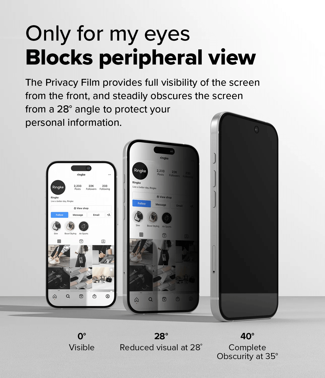 Vidrio Templado para iPhone 16 / 15 - Ringke Easy Slide Privacy Glass (Pack de 2)