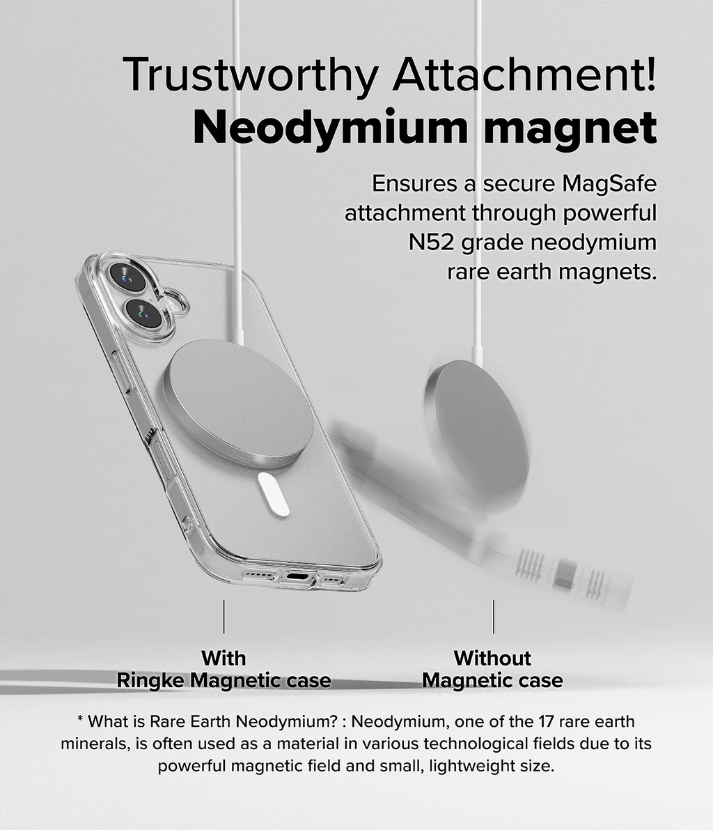 Estuche para iPhone 16 - Ringke Fusion Magnetic - Matte Clear