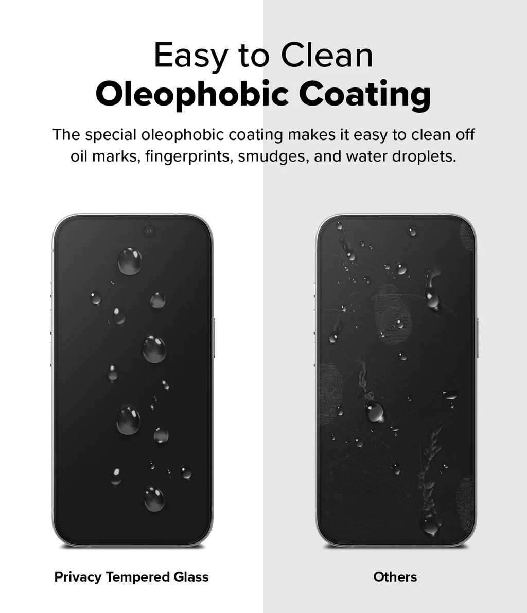 Vidrio Templado para iPhone 16 Plus / 15 Plus - Ringke Easy Slide Privacy Glass (Pack de 2)