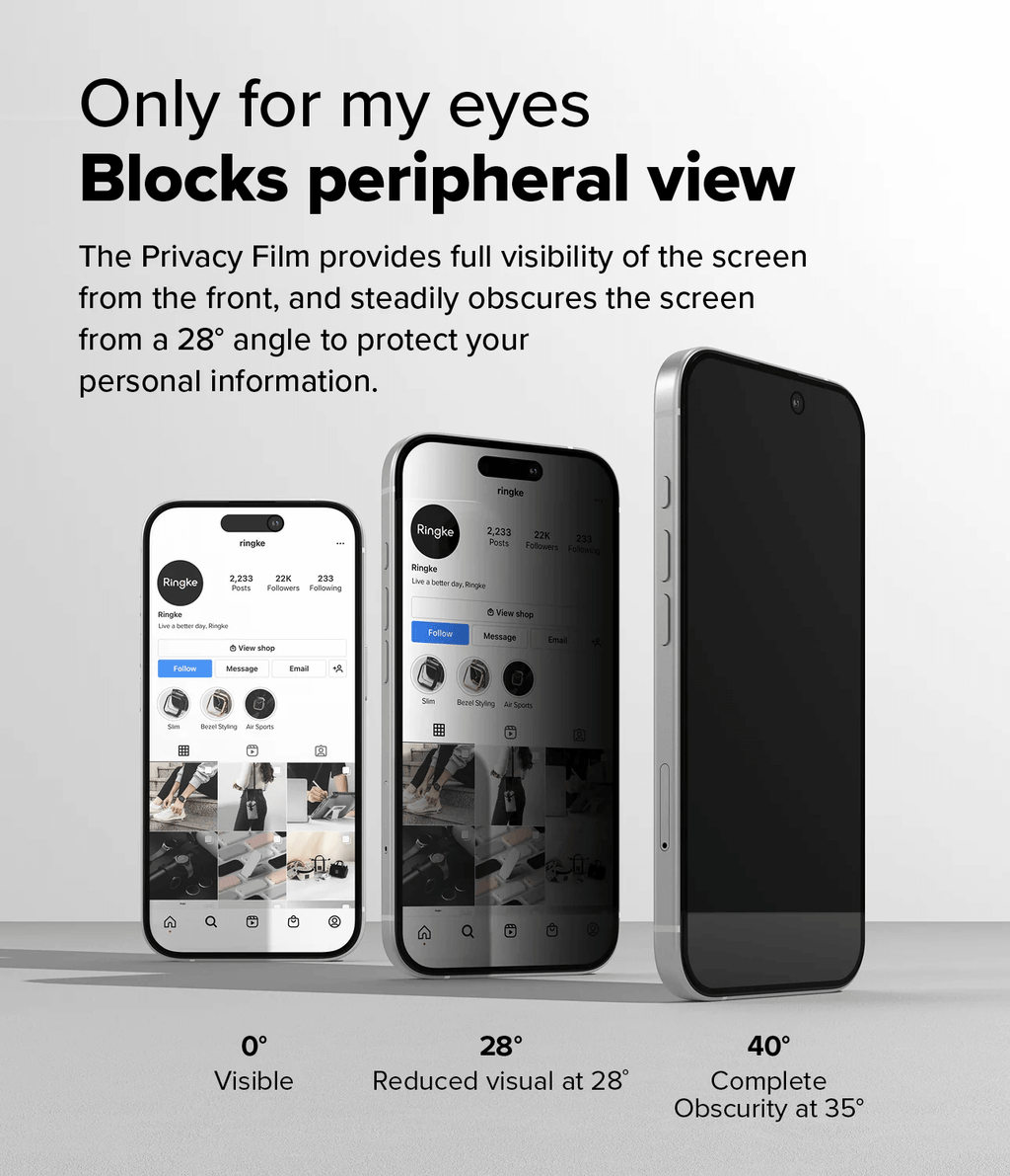 Vidrio Templado para iPhone 16 Plus / 15 Plus - Ringke Easy Slide Privacy Glass (Pack de 2)
