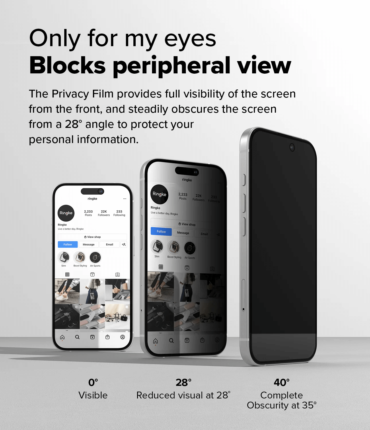 Vidrio Templado para iPhone 16 Plus / 15 Plus - Ringke Easy Slide Privacy Glass (Pack de 2)