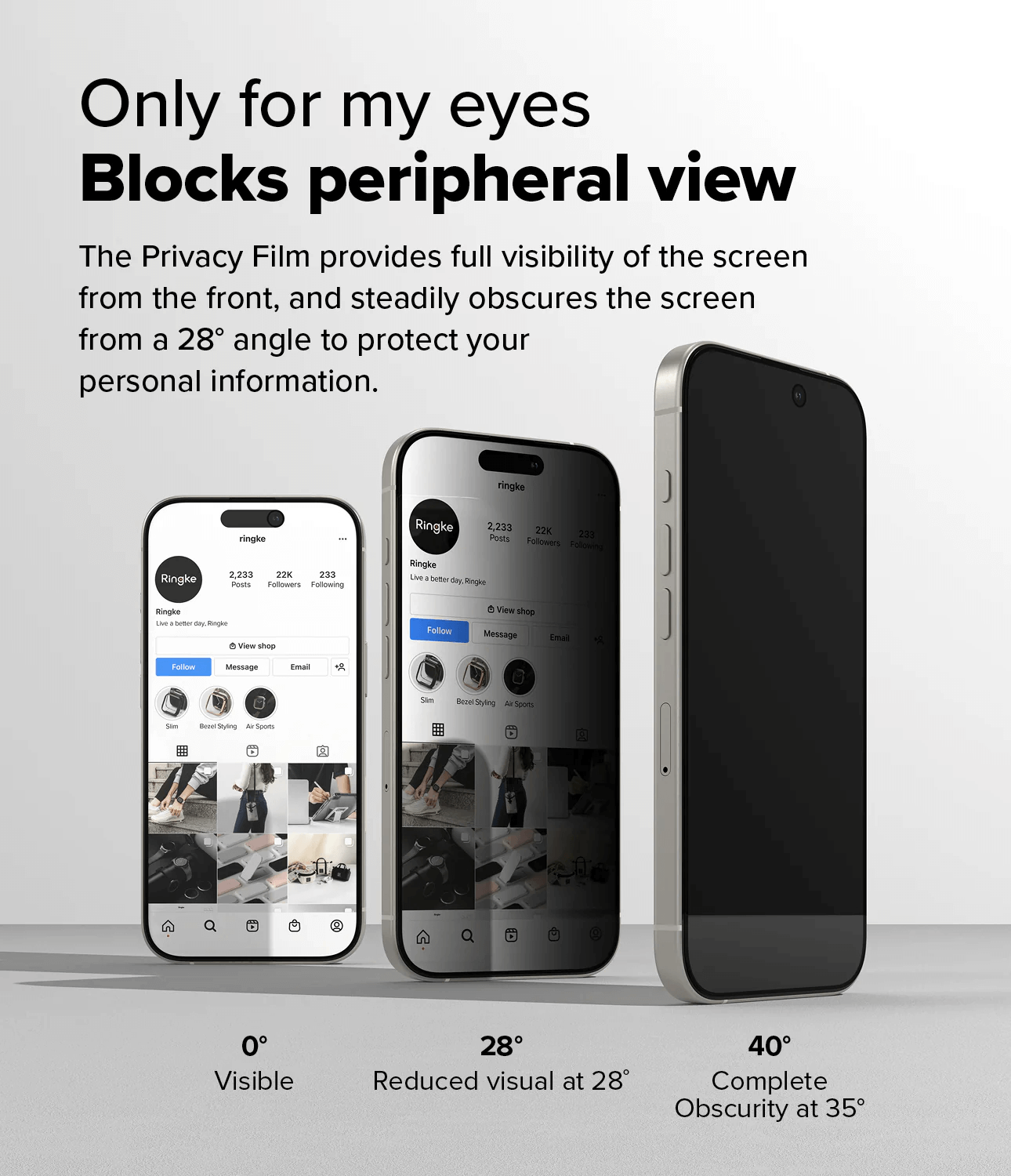 Vidrio Templado para iPhone 16 Pro - Ringke Easy Slide Privacy Glass (Pack de 2)