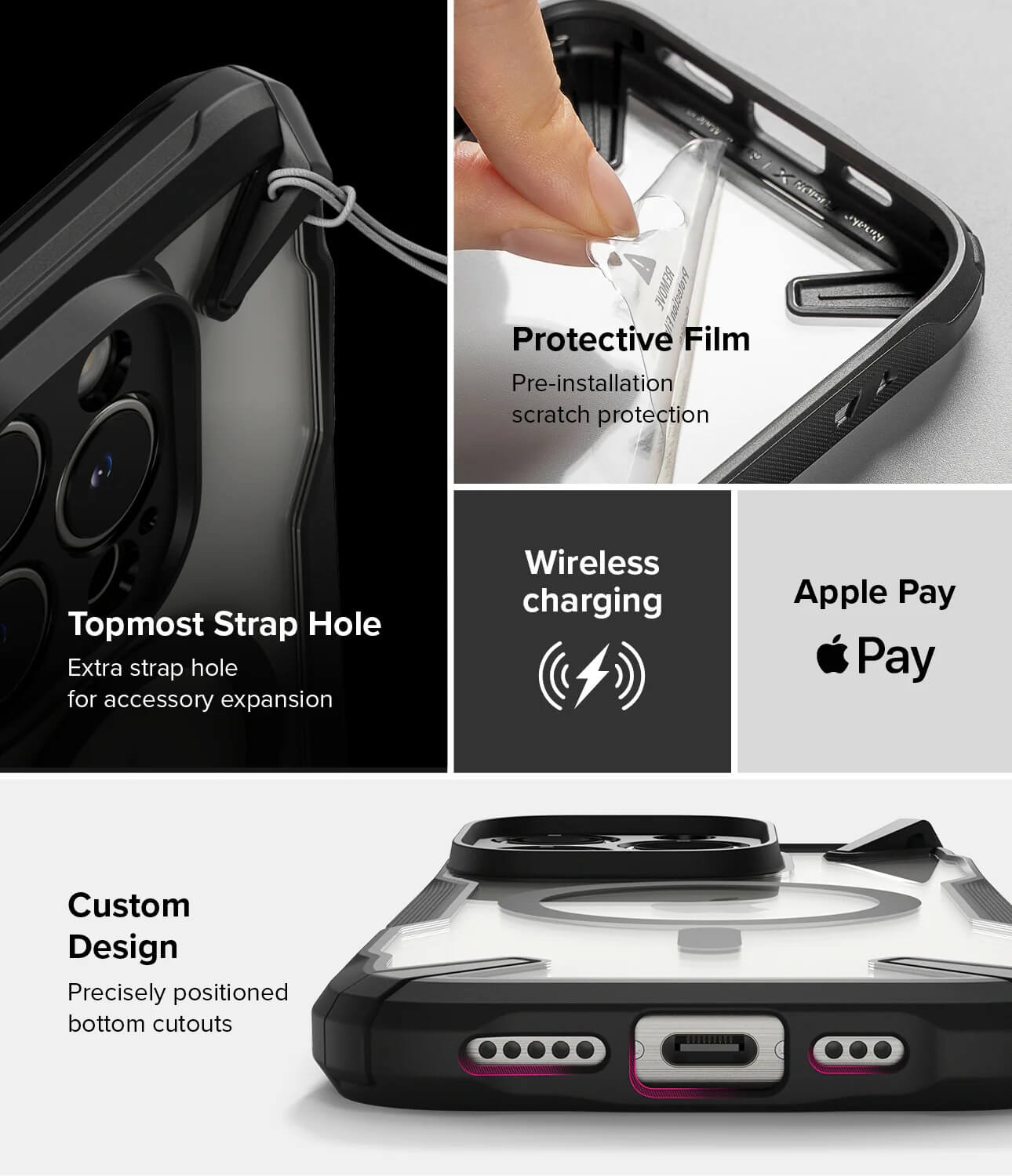 Estuche para iPhone 16 Pro - Ringke Fusion-X Magnetic - Black